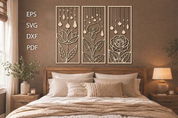 Download Flower Wood Wall Decor Art Set - Wood wall decor Collection
