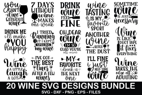 Download Wine Quotes SVG Bundle - Wine quote Collection