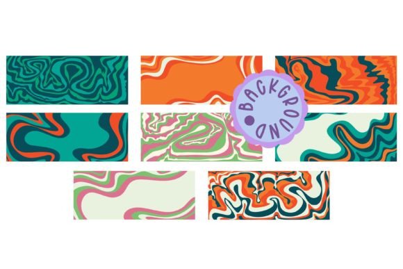 Download 60s Wave Background Set in Trendy Style - Trendy Collection