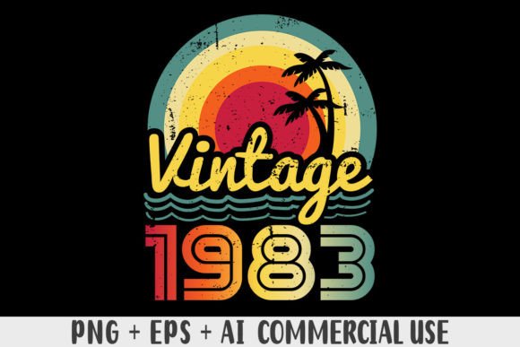 Download Vintage 1983 PNG Sublimation Design - 1983 Collection
